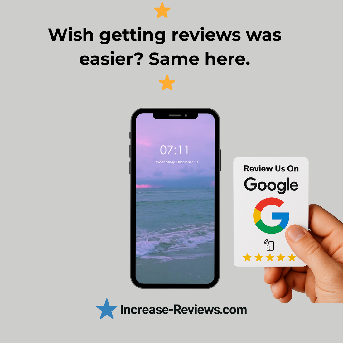 NFC review card helping businesses get more Google reviews without chasing customers